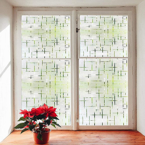 Finnez Frosted Window Film Non-Adhesive, Frosting Privacy Film for Glass Windows, Self Static-Cling Decorative