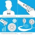 Portable Neck Fan, USB Rechargeable Fan with 3 Adjustable Speeds and LED Lights - White