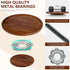 Lazy Susan Organizer for Table - 12 Inch Wooden Turntable - Acacia Wood Kitchen Spice Rack (2 Pack)