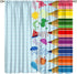 Focusbrite Children Pencil Curtains Cute Crayon Colourful Design Kids Boys Girls Curtain with