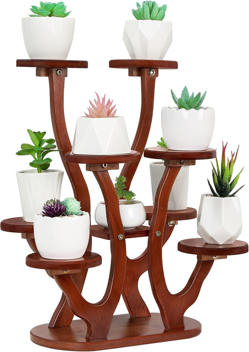 Jotsport 9 Pots Mini Succulent Stand Windowsill Small Plant Stand Multi Layers