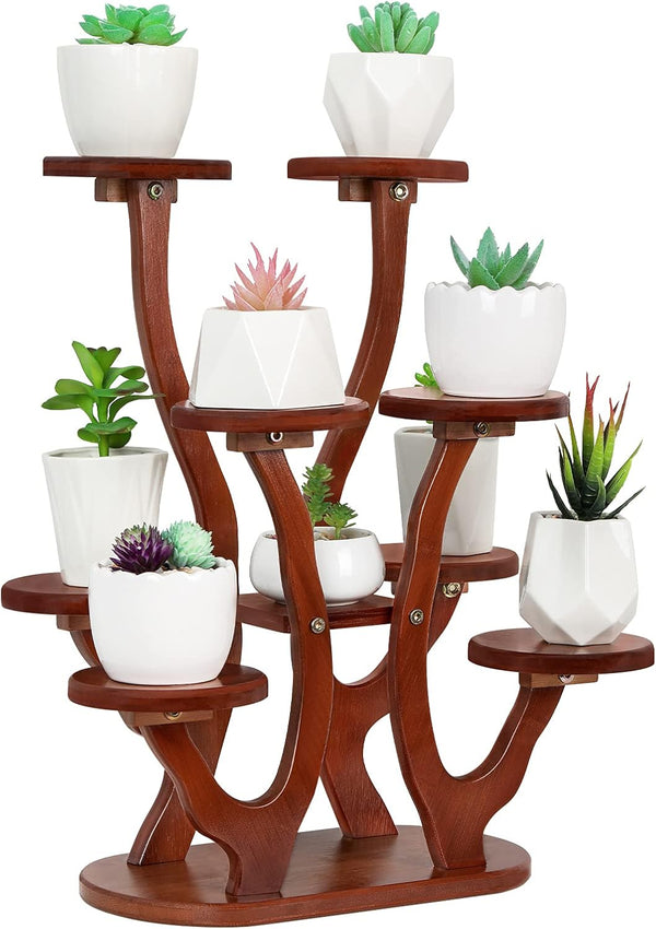 Jotsport 9 Pots Mini Succulent Stand Windowsill Small Plant Stand Multi Layers