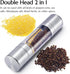 KINTEGOOD 2-in-1 Set, Stainless Steel Salt and Pepper Grinder Double Head Manual Mill, Refillable