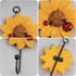 Notakia Creative Daisy Resin Wall Hooks, Hand-Painted Flower Iron Hook, Set of 4 Home Decoration