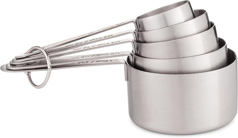 Stainless Steel Measuring Cups - 5 Piece Heavy Duty Set with Storage Ring