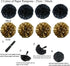 ZERODECO Party Decoration, 21 Pcs Black and Gold Hanging Paper Fans, Pom Poms, Garlands for Birthday Wedding Décor