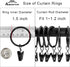 40 Pack Metal Curtain Rings with Clips, Vintage Black Drapery Clips Hooks, 1.5 in Interior Diameter