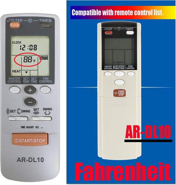 RCECAOSHAN Replacement Remote Control for Fujitsu Air Conditioner Model AR-DL10 AR-DL12 ASU18C1 ASU18R1 ASU24C1 ASU24R1