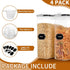 HKJ Chef Set (4L 135.2oz), 4PCS 20 Cereal Containers Storage / Airtight Food Storage Containers with Lids, Cereal