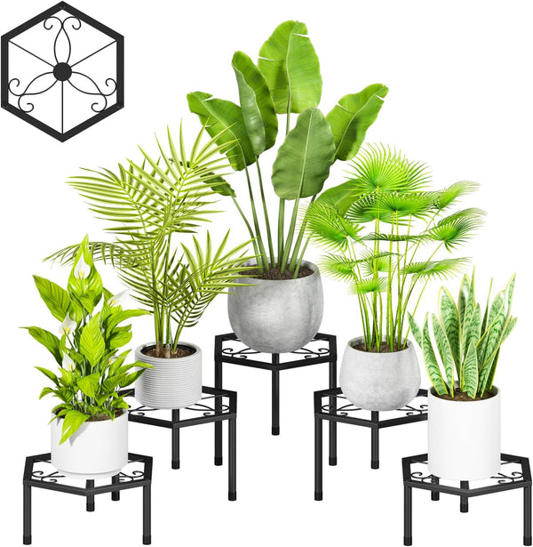 5-Pack Metal Plant Stands, Anti-Rust Iron Flower Pot Stand Plant Pot Shelf