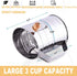 Stainless Steel Flour Sifter 3 Cups for Baking, Rotary Hand Crank Powdered Sugar Shaker and Duster