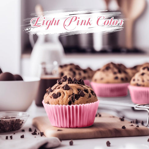 Baking Cups, 100 Pieces Pink Paper Cupcake Liners, Nonstick Muffin Molds for Parties