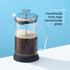 JoyJolt Fluted French Press Coffee and Tea Maker Set, 33.8oz, Stainless Steel, Borosilicate Glass, Portable