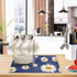 Coffee Mat Leather Coffee Bar Mat, Absorbent Dish Drying Mat 18x12 Inch for Countertops, Blue Sunflower Design