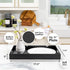 17.5"x12" Home Redefined Beautiful Modern Elegant Rectangle Classic Black Faux Leather Decorative Tray Ottoman Coffee