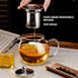 PARACITY Glass Teapot Stovetop 22 OZ/650ml, Tea pot with Removable 18/8 Stainless Steel Infuser, Borosilicate Clear Tea Kettle, Teapot Blooming and Loose Leaf Tea Maker Tea Brewer for Camping, Travel