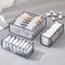 3 Set Underwear Organizer, Foldable Bra Underwear Drawer Divider Bins for Socks, Ties, Bras, Gray Storage Compartment
