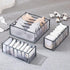 3 Set Underwear Organizer, Foldable Bra Underwear Drawer Divider Bins for Socks, Ties, Bras, Gray Storage Compartment