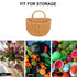 Zerodeko Straw Woven Trash Can - Small Khaki Wastebasket with Handle for Bedroom, Wall Hanging Basket