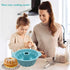 2 PCS 9.5 Inch Silicone Cake Pans, Non-stick Fluted Cake Molds with Sturdy Handle, Blue