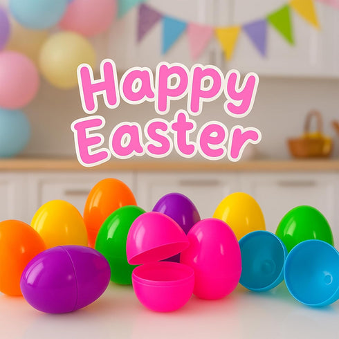 Celmuron 12 Pack 3.74'' Large Easter Eggs Bright Plastic Fillable Eggs for Easter Egg Hunt, Party Favors, Surprise