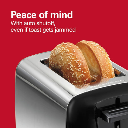 Hamilton Beach 2 Slice Toaster with Extra Wide Slots, Shade Selector, Auto-Shutoff, Cancel Button, Toast Boost (Black)