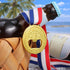 2PCS Medal Shaped Bottle Opener, Gold Medal Beer Opener with Neck Ribbon for Bar Bartender