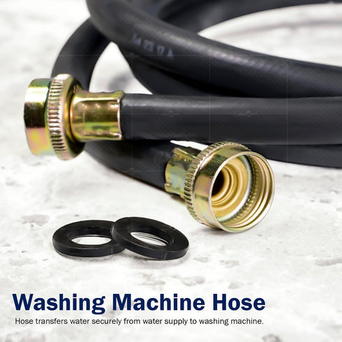 HIGHCRAFT 2564, 4 Feet Washing Machine Hose Durable Black EPDM Rubber Tube Cover Washer Connector Used For Supply Line 3/4" x 3/4" Female MADE IN USA by Everflow