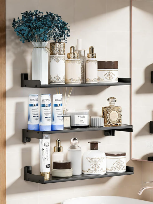Set 6, Floating Shelves for Wall, Shelves for Decor Storage of Wall Mounted Wood Shelf for Bedroom, Living Room