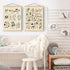 Set 2, 123 Homeschool,12x16 Boat Wades Numbers Animals Alphabet Poster Hanger Frame of Forest Animal ABC Educational