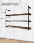 4 2 Pack 40 Inch, 3/4 MUZIK Tier Industrial Wall Mount Iron Pipe Shelf, Vintage Industrial Wall Mount Bookshelf