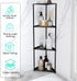 4 Standing Corner Shower Caddy, Tier Stainless Steel Organizer Stand, Rustproof Shelves for Inside Shower, Black
