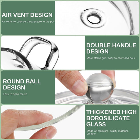 Glass Saucepan for Kitchen, Transparent Cooking Pot, Clear Mixing Glass Pot for Soup, Household Use