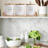 JUXYES Set 3 Set Sets Counter of Ceramic Canisters for Sugar Coffee Tea With Handle Tray, Luxurious Storage Containers