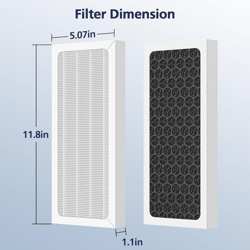 2 Pack Upgraded 3-in-1 True HEPA Filter for Hamilton Beach 04383, 04384, 04386A, 04385, Replace Part#990051000