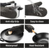2PCS Silicone Oven Mitts, Black Oven Gloves with Non-Slip Waterproof, Heat Resistant 600 Degree for Cooking Baking