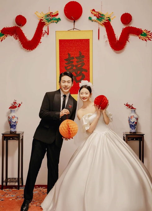 AMS 3D Chinese New Year Paper Dragon Garland Hanging Decoration for New Year Party (39 inch)