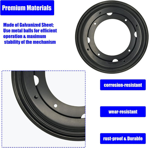 6 Packs 8'' 5/16''Thick Lazy Susan Hardware, Heavy Duty Turntable Bearing Swivel Pate for Rotating Table, Book Case