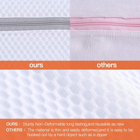 Kimmama Mesh Laundry Bags, Lingerie Bags for Washing Delicates, Zipper Net Washer Sack for Cleaning Cloths