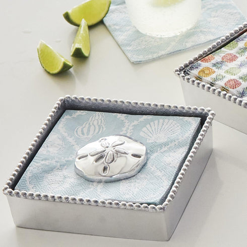 Mariposa Sand Dollar Napkin Weight, Silver, One Size