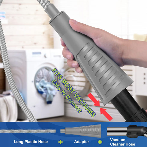 Sealegend 2PCS Dryer Vent Cleaner Kit, Guide Wire Vacuum Hose Attachment Brush Lint Remover for Power Washer and Dryer