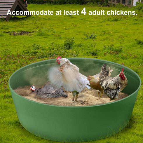Kalekey 25'' Bottomless Chicken Dust Bath Tub, Adjustable Chicken Dust Bath Contain Design, Dust Bath for Chickens