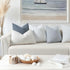 24x24, Set 2, YCOLL Farmhouse Pillow Covers Modern Accent Square Throw Pillow Covers of Light Blue and Beige Striped