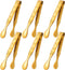 6-Pieces Gold Mini Tongs - 6 Inch Serving Utensils for Appetizers, Ice, Sugar