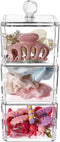 Hair Accessories Organizer for Girls, Clear 3 Stackable Acrylic Holder for Headbands, Bows, and Hair Clips