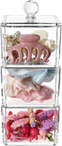 Hair Accessories Organizer for Girls, Clear 3 Stackable Acrylic Holder for Headbands, Bows, and Hair Clips