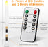 24 Pack 11" 3D Dimmable Tuanse Flameless Taper Candles with Remote & Timer, Flickering LED Battery Operated Window