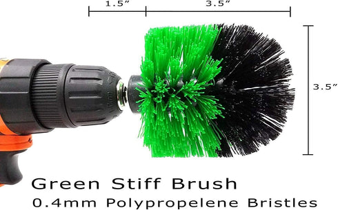 2-Pack Cone Drill Powered Brush Attachment for Cleaning Bathrooms, Kitchens, Showers, Grout, and Auto Detailing