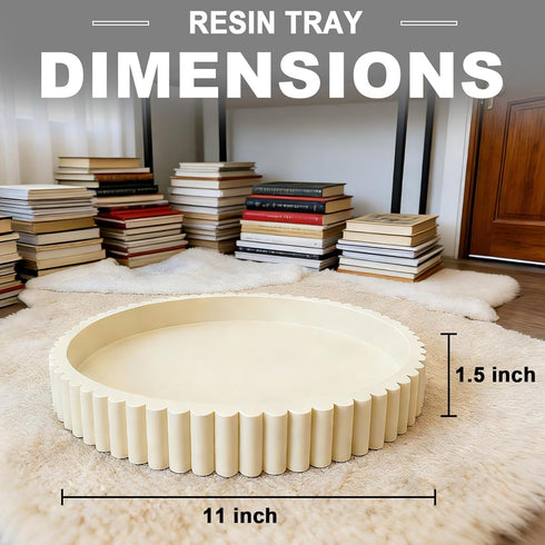 HUGZNLFEI Round Decorative Tray for Coffee Table Decor - Resin Modern Table Centerpieces Decorative Trays for Kitchen