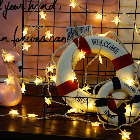 20 10 ANJAYLIA LED Star String Lights FT Fairy Christmas Lights Battery Operated for Indoor & Outdoor, Party, Wedding